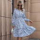Women's Fashion Casual Long Sleeve Floral Dress