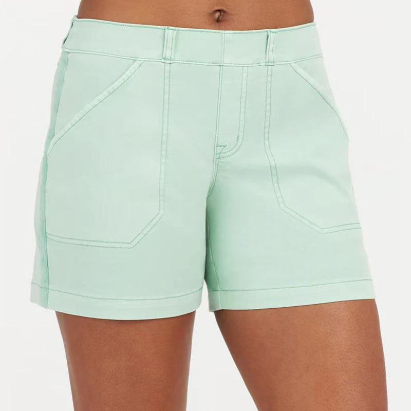 Shorts pour femmes, mode d'été, shorts haute élasticité avec poches, pantalons décontractés