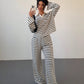T-shirt And Elastic Waist Striped Pants