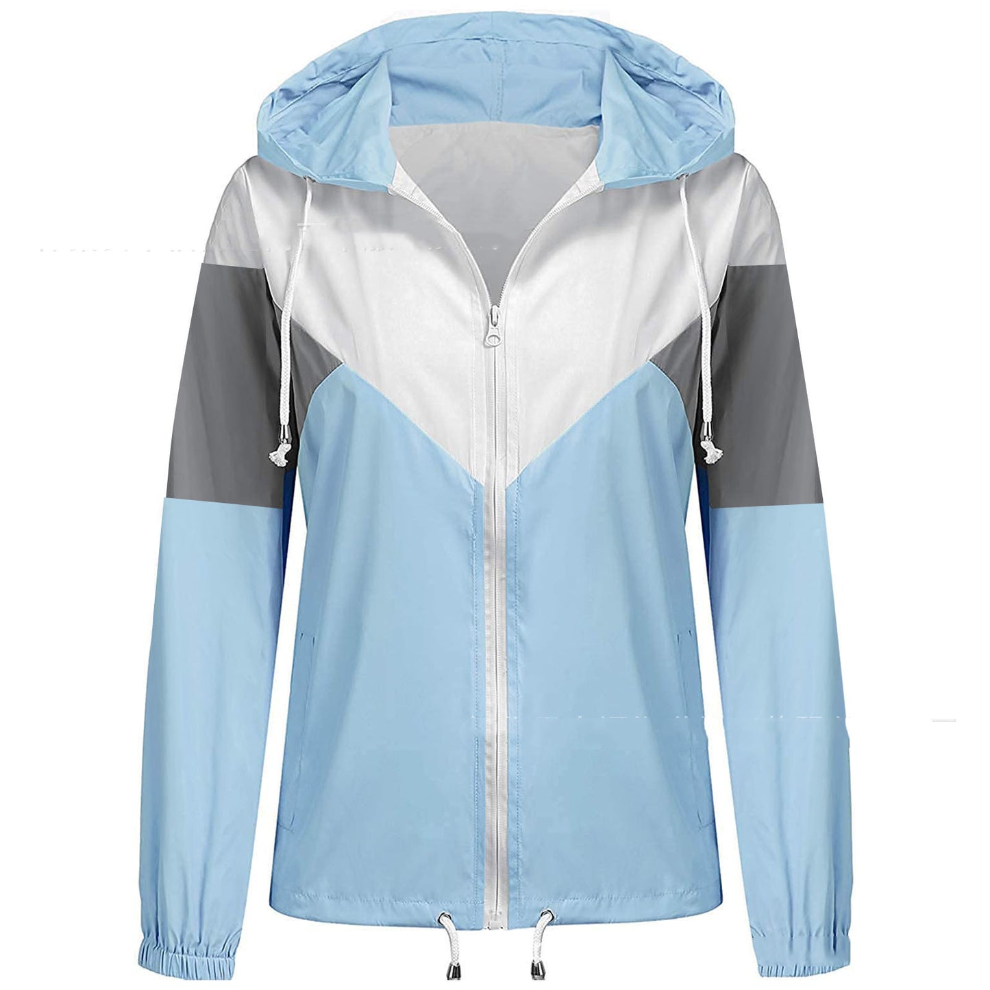New Stitching Hooded Long-sleeved Women's Windbreaker