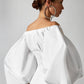 Spring And Summer New Design Sense Long Sleeve Bubble Lantern Sleeve Off-shoulder Women's Clothing Shirt