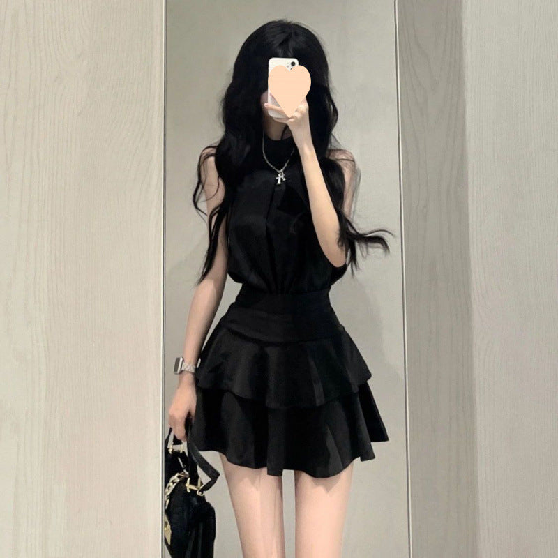 Camisole Halter Top High Waist Slimming Skirt Suit