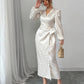 Long-sleeve Dress Leopard-print Jacquard Dress