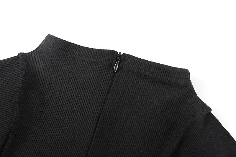 Niche Waist Hollow Long-sleeved Ladies Bodysuit