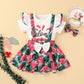 Foreign Trade Ins Skirt Suit Spring And Summer Print Cartoon Girl Skirt Suit