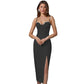 European And American Diamond-encrusted Ladies Temperament Sling Bandage Dress