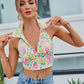 Women's Lapel Wrap Cropped Off Shoulder Top