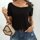 New Solid Color Stitching Fashion Lace T-shirt Women's Top