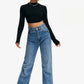 Crop top uni à nouer et dos nu avec ourlet incurvé