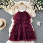 Loose Ruffle Pressed Pleated Maxi Dress