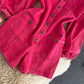 Jean court slim vintage à simple boutonnage
