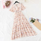 Chiffon Dress Female French Platycodon Floral Long Skirt Waist Was Thinner