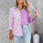 Striped Contrast Print Long-sleeved Cardigan