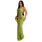 Robe-jupe sexy sans manches fendue sur le côté, couleur unie, tendance