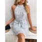 Cross-border New Arrival With Belt Sequined Halter Dress
