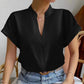 Women's Simple Solid Color And V-neck Button Cardigan Shirt