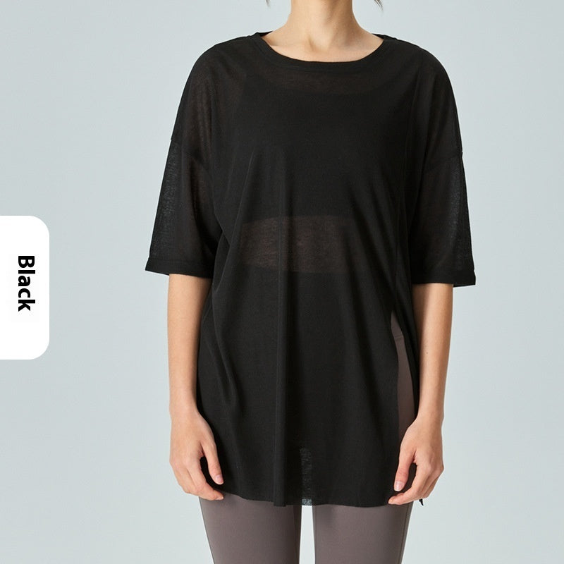 Lightweight And Slightly Transparent Casual Sports Blouse