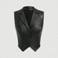 Leather Suit Collar Short Shipment Button Vest