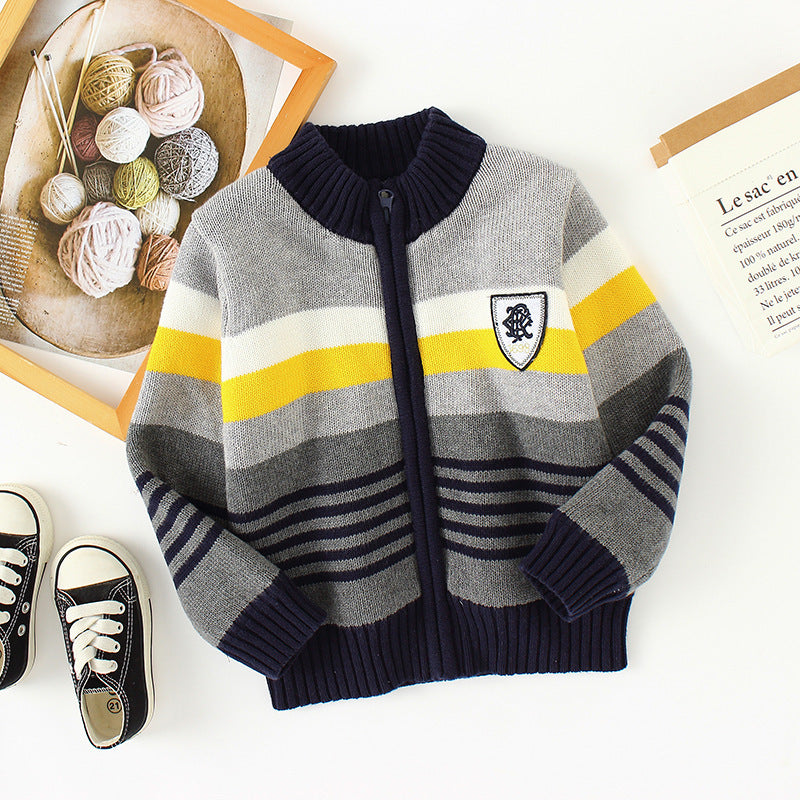 Pull polaire en coton pour enfant, cardigan en tricot, pur coton