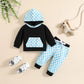 Combinaison à carreaux à capuche pour enfants, tenue de sport et de loisirs d'automne et d'hiver