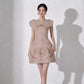 Niche Temperament Embroidered Heavy Work Waist Slimming Dress