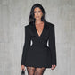 New-style Casual Slim-fit Suit Long-sleeve Bud-shaped Faux-pocket Dress