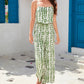 Summer Rayon Printed High Waist Camisole Wide Leg Pants Sanya Beach Vacation Women's Jumpsuit