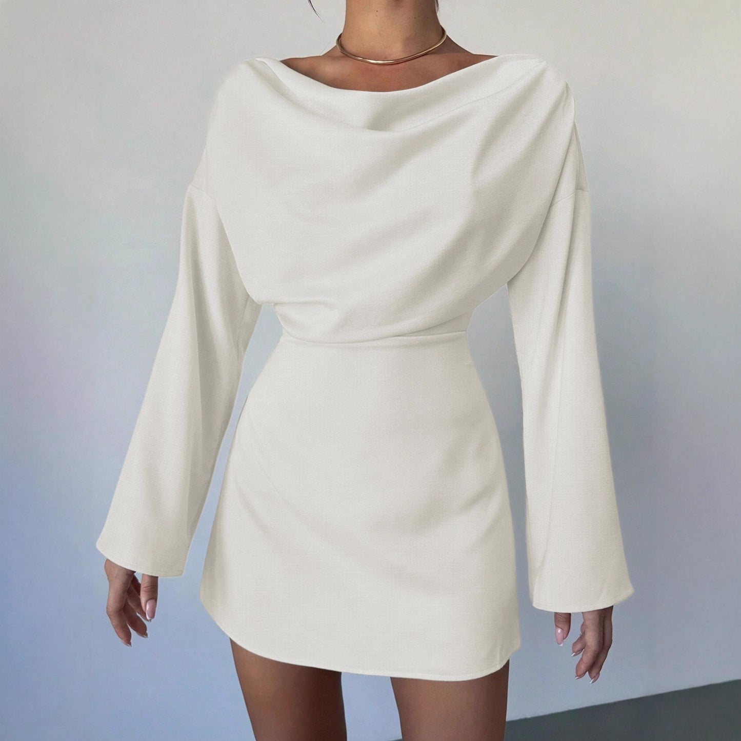 New Stylish And Elegant Long-sleeve Patchwork Dress