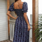Summer New Style Printed Puff Sleeve Dress