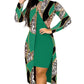 Two-piece Long Sleeve Printed Turtleneck Suit Women