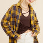 Women's Fashion Polo Collar Pocket Single-breasted Plaid Shirt