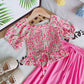Chiffon Floral Top And Wide Leg Pants Two-piece Suit