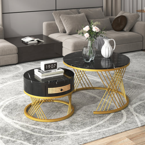 Fibreboard Metal Round Coffee Table