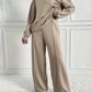 Women's Round Neck Long-sleeved Trousers Temperament Twinset