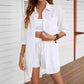 New Fashion Single-breasted Shirt Solid Color Casual Loose Outfit Women