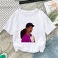 T-shirt slim blanc à manches courtes pour femme