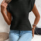 Multi-Color Women's Round Neck Shoulder Sleeve T-Shirt