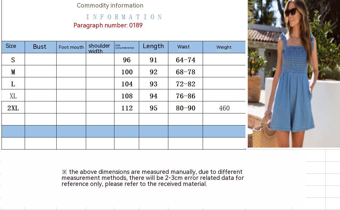 Women's Solid Color Waist Tight Women's Suspender Jumpsuit