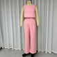 Solid Color Sleeveless Vest Temperament Straight-leg Trousers Suit