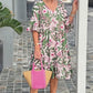 Women's Clothing 5 Points Sleeve Printing Dress