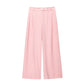 New Summer Double Breasted Hanging Collar Vest Pleated Wide Leg Pants 1608024 Suit