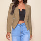 Long Sleeve Cardigan Zipper Pocket Jacket Top Small Suit