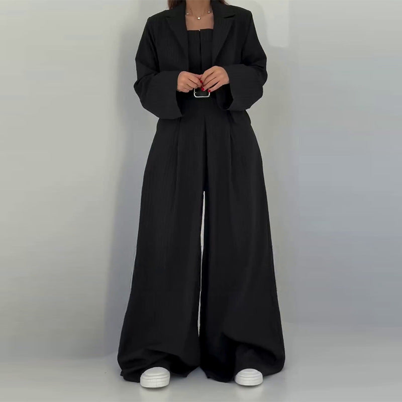 Women's Jumpsuit Long Sleeve Short Suit Two-piece Set
