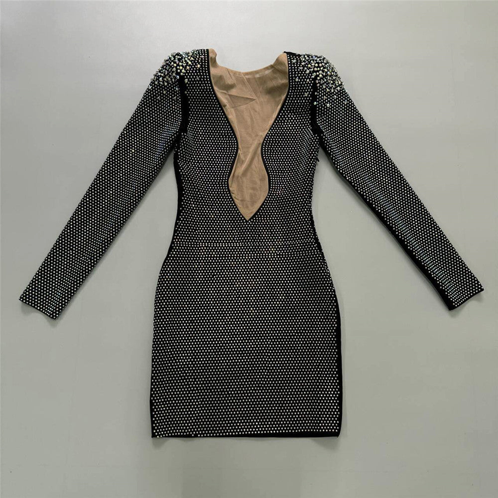 Rhinestone Bandage One-piece Dress Cross Border Foreign Trade Tight