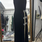 Tube Top Hollow Backless Bow High Slit Party Velvet Dress