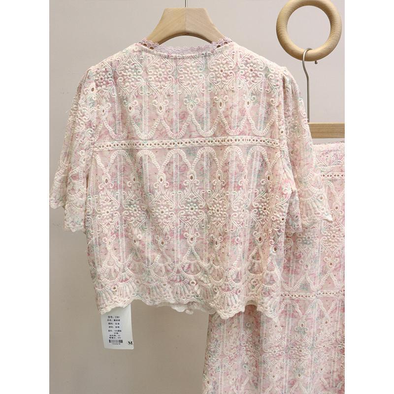 Summer Short Sleeve Skirt Suit
