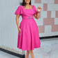 High-waisted Solid-color Elegant European And American-style Dress