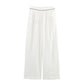 Rolled Double Breasted Coat Wide Leg Pants
