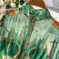 Women's Fashionable Retro Stand Collar Temperament Shirt Lantern Sleeve Dress