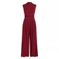 Loose High-waisted Wide-leg Form-fitting Sleeveless Jumpsuit